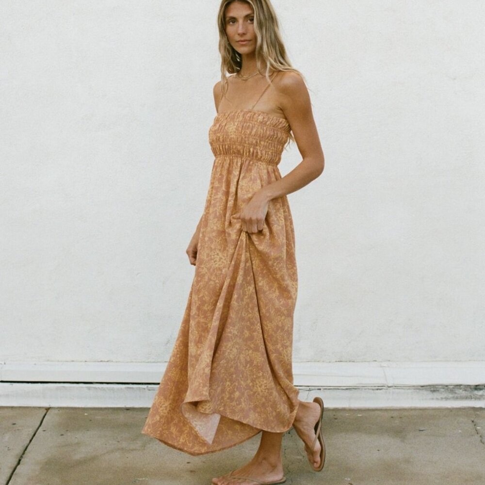 SOLAÍ the Label  - Sunrise Smocked Spaghetti Dress